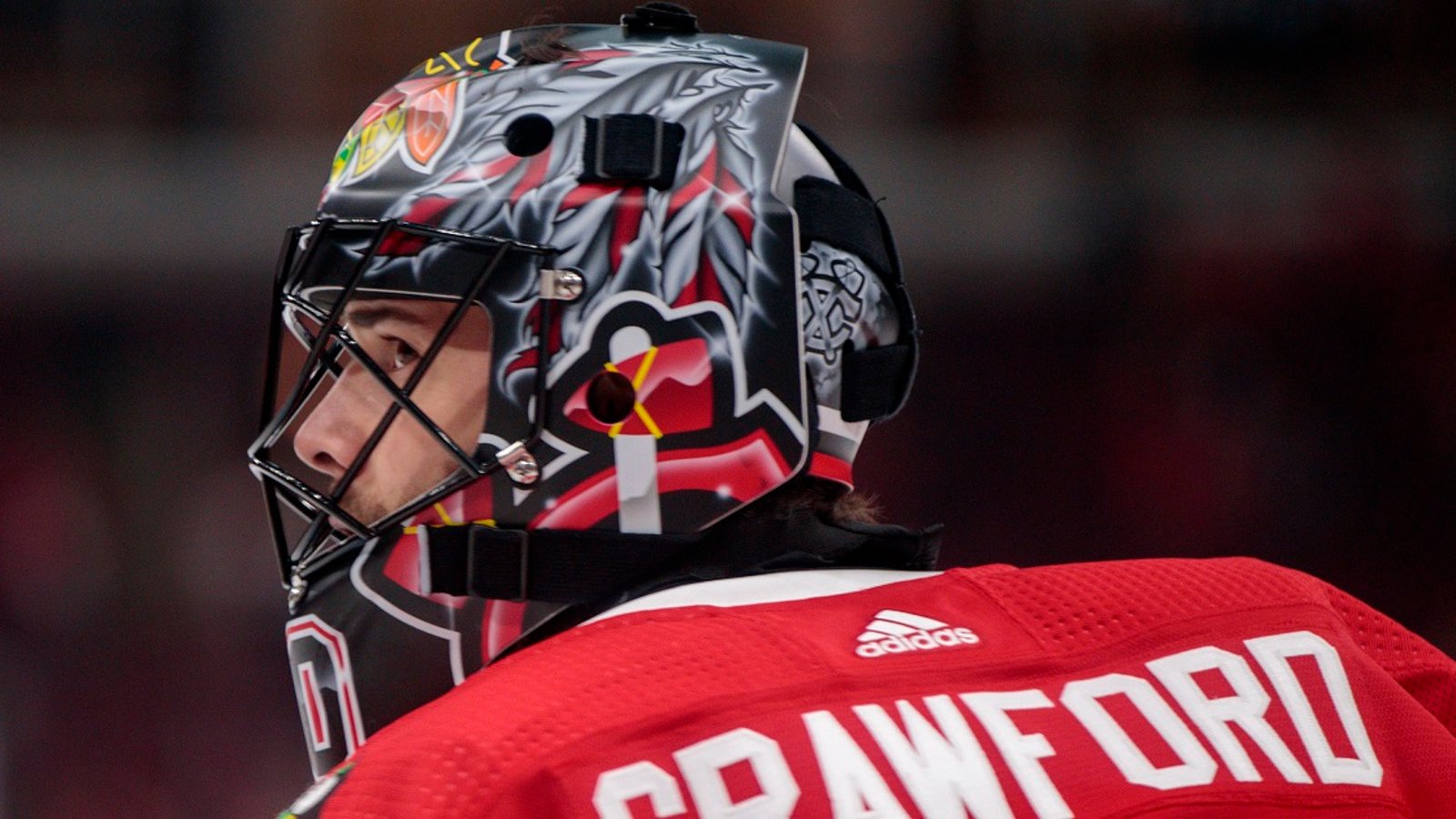 Crawford leaves the game after smashing his head on the post.