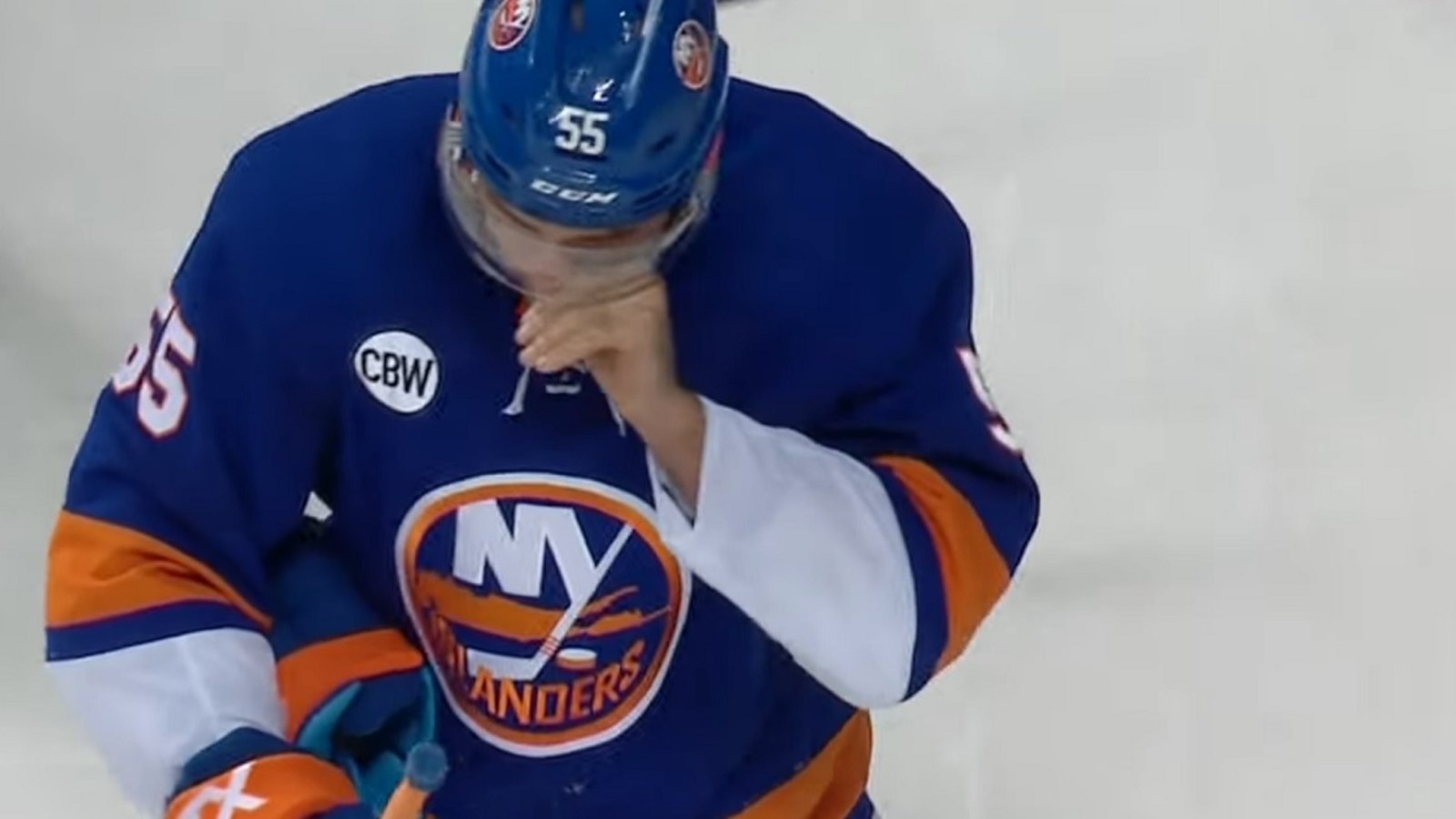 Boychuk dives to block a shot.... with his freaking face!