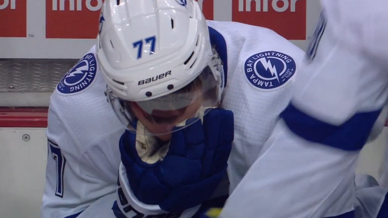 Breaking: Victor Hedman taken out of the game by a referee!