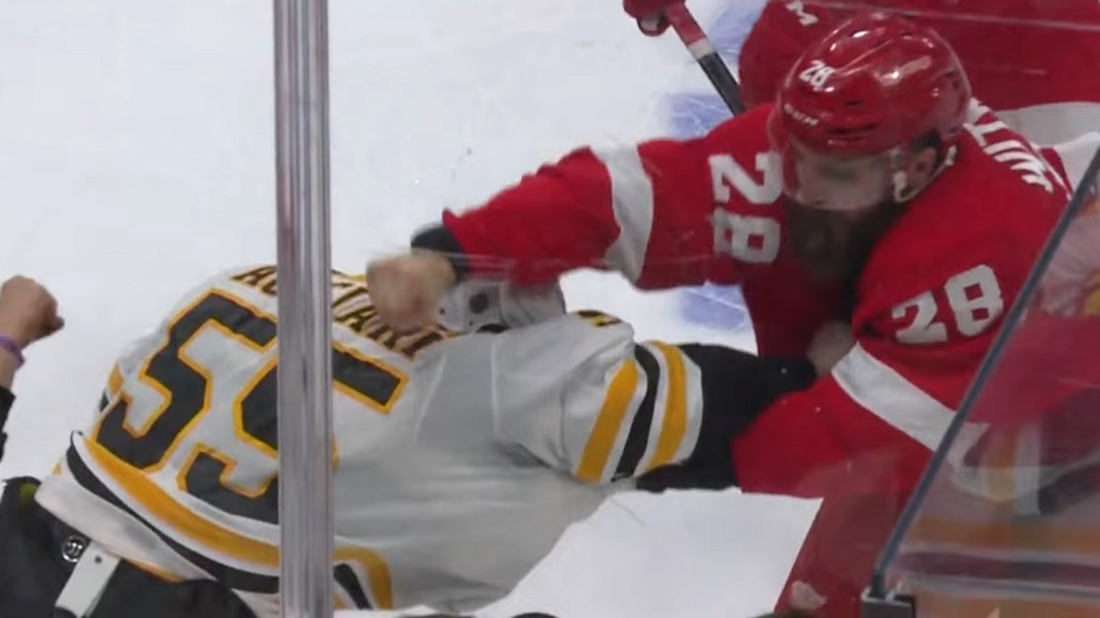 Luke Witkowski crushes Nordstrom with a monster hit, then destroys Acciari with his fists.