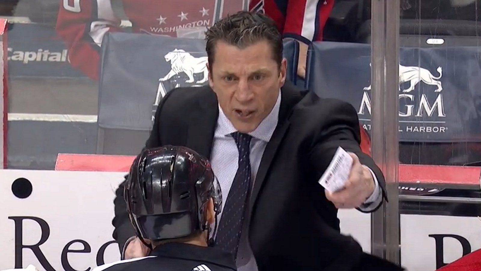 Brind'Amour snaps after one of his players is ejected from Game 2 on a terrible call!