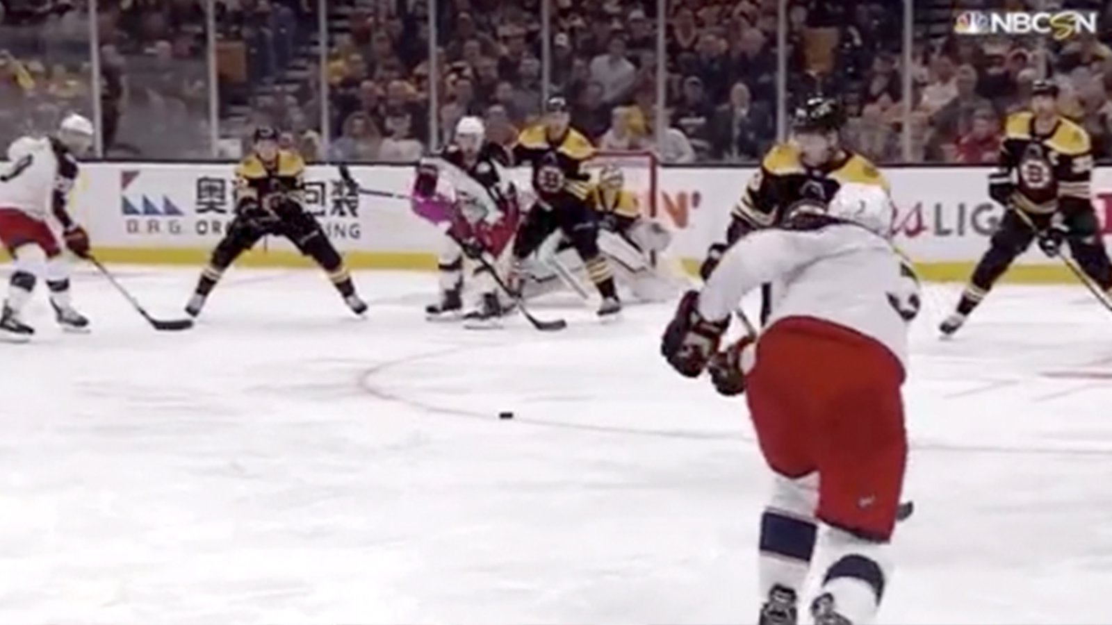 Columbus scores two goals in 13 seconds to stun the Bruins