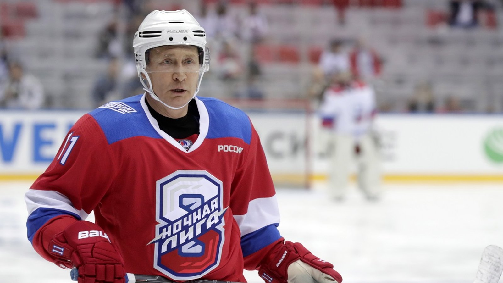 Vladimir Putin scores 10 goals in sham hockey game... and then falls flat on his face.