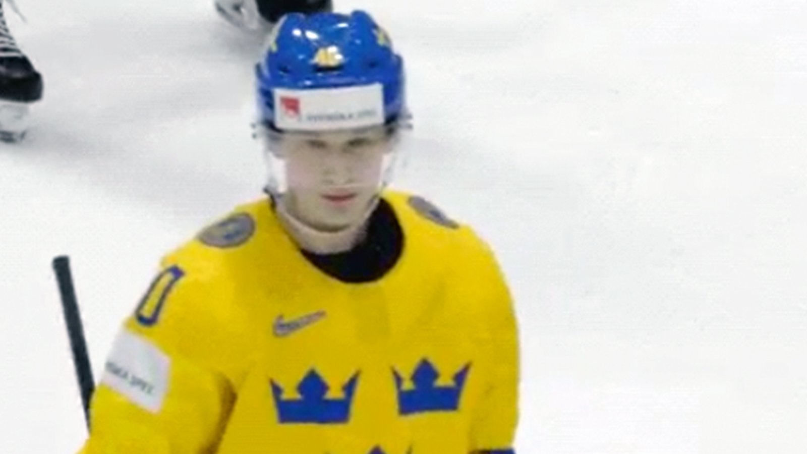 Pettersson snipes a beauty then gives a death stare to the entire Latvian bench