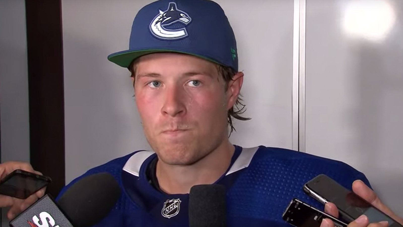 Brock Boeser gets very emotional when talking about his ailing father 