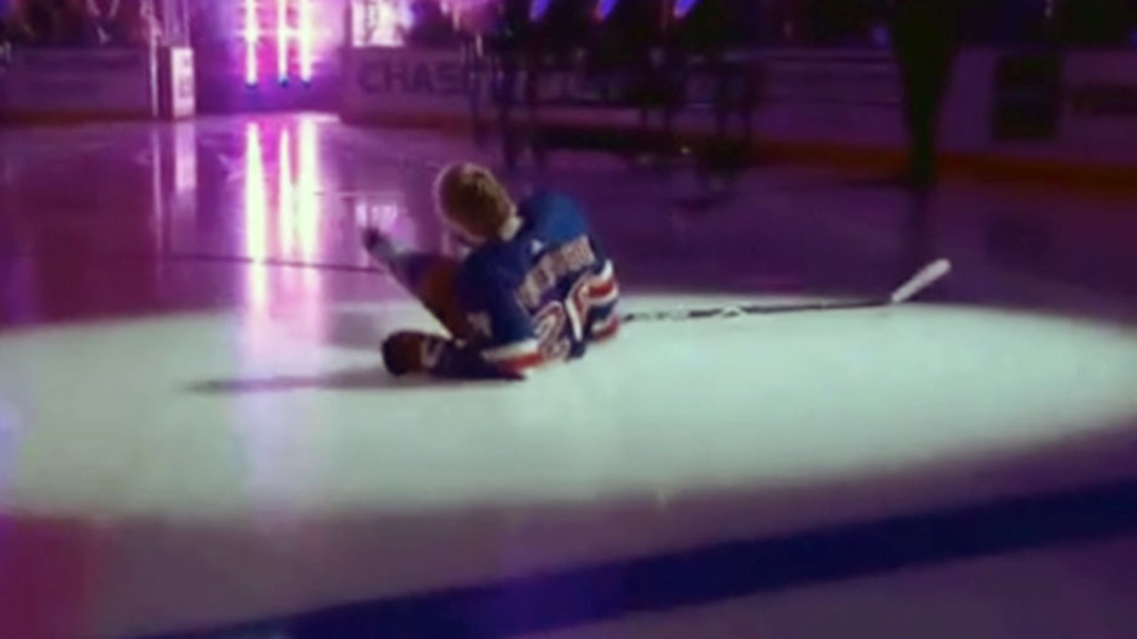 Rangers’ Lias Andersson goes down HARD in pregame ceremony
