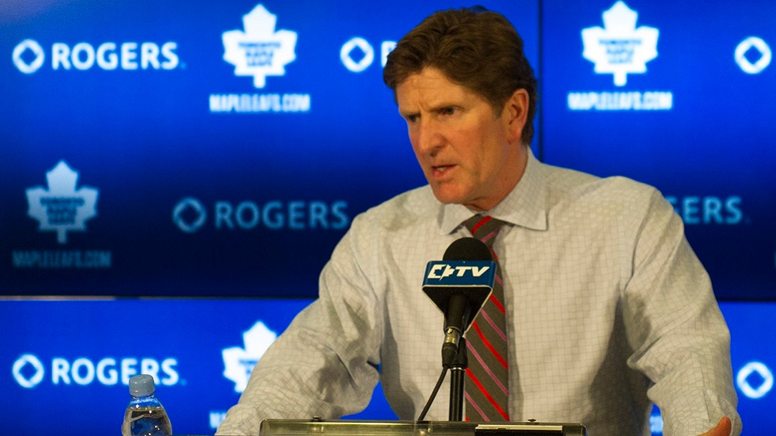 Mike Babcock calls out his own roster when asked about the hit on Auston Matthews.