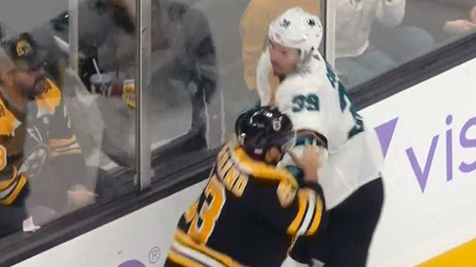 Marchand and Couture drop the gloves, then have maybe the worst fight in NHL history