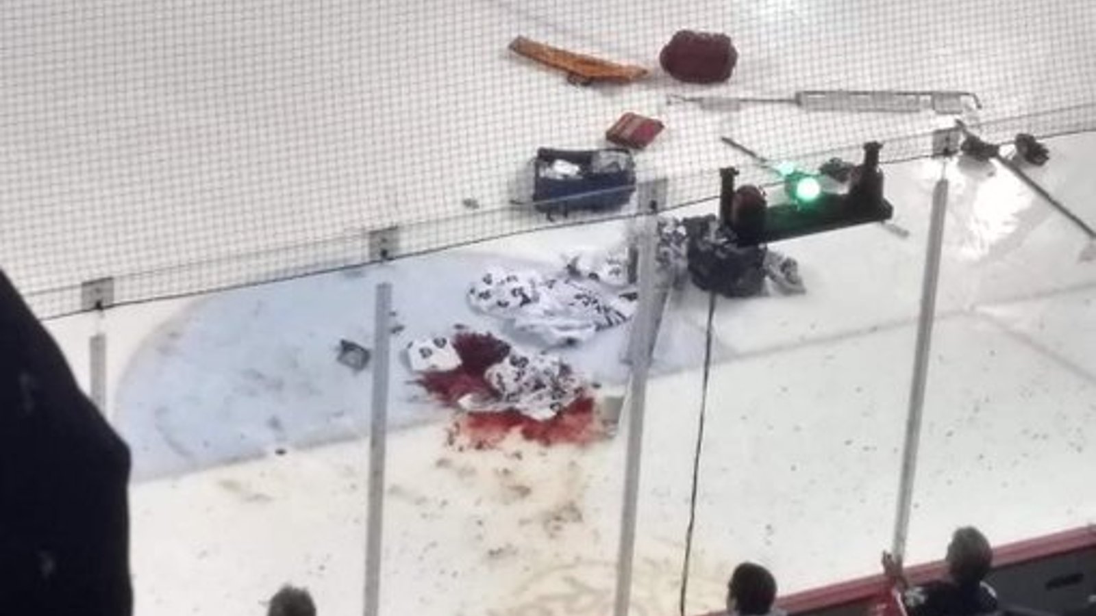 IceDogs goalie Tucker Tynan rushed to hospital after getting cut by a skate! 
