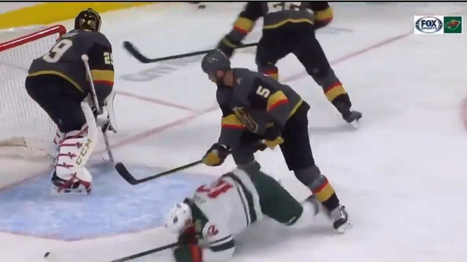 Eric Staal crosschecked repeatedly while ref watches and does nothing!