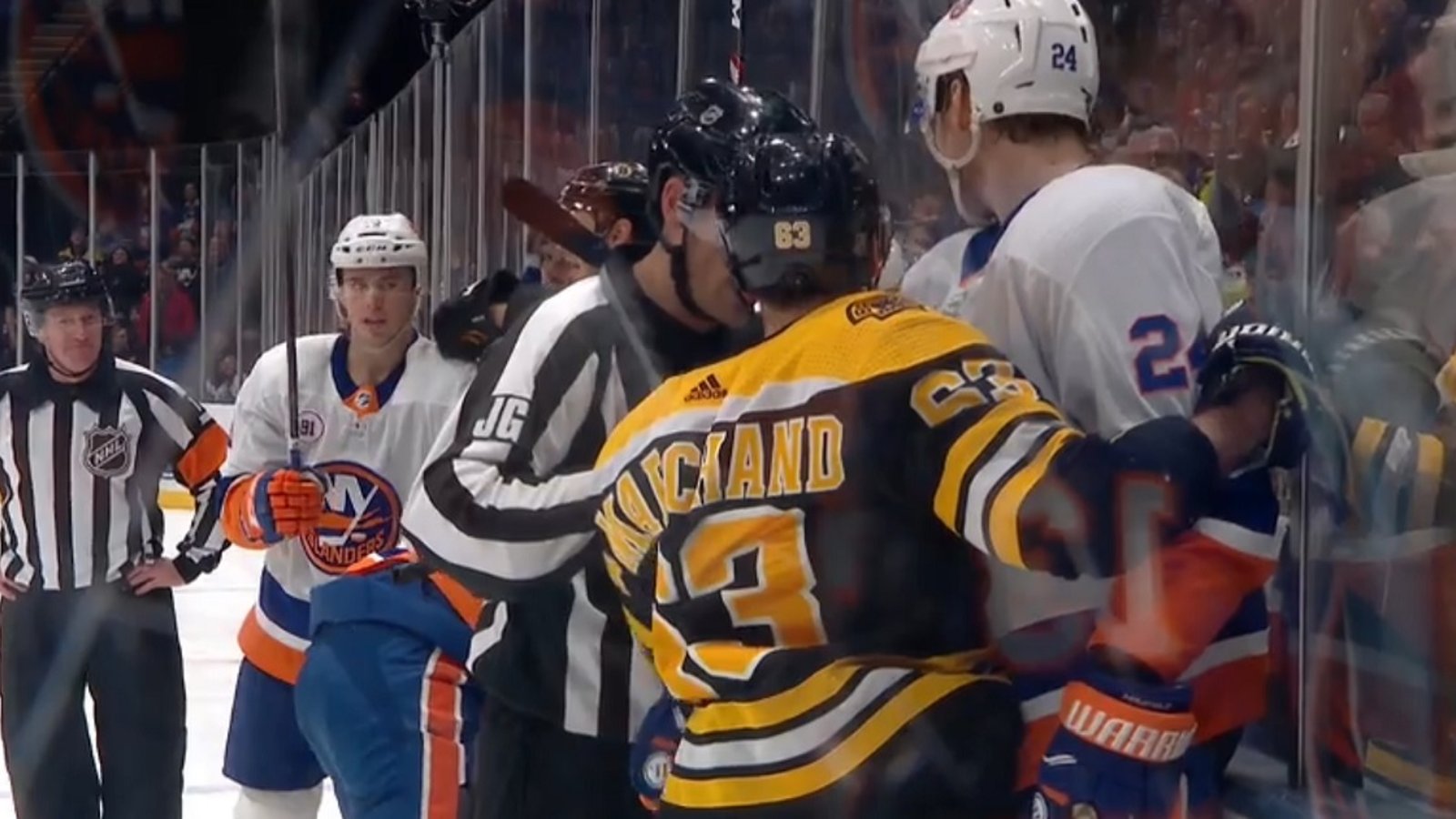 Tempers flare in Boston after more shenanigans between Marchand and Komarov.