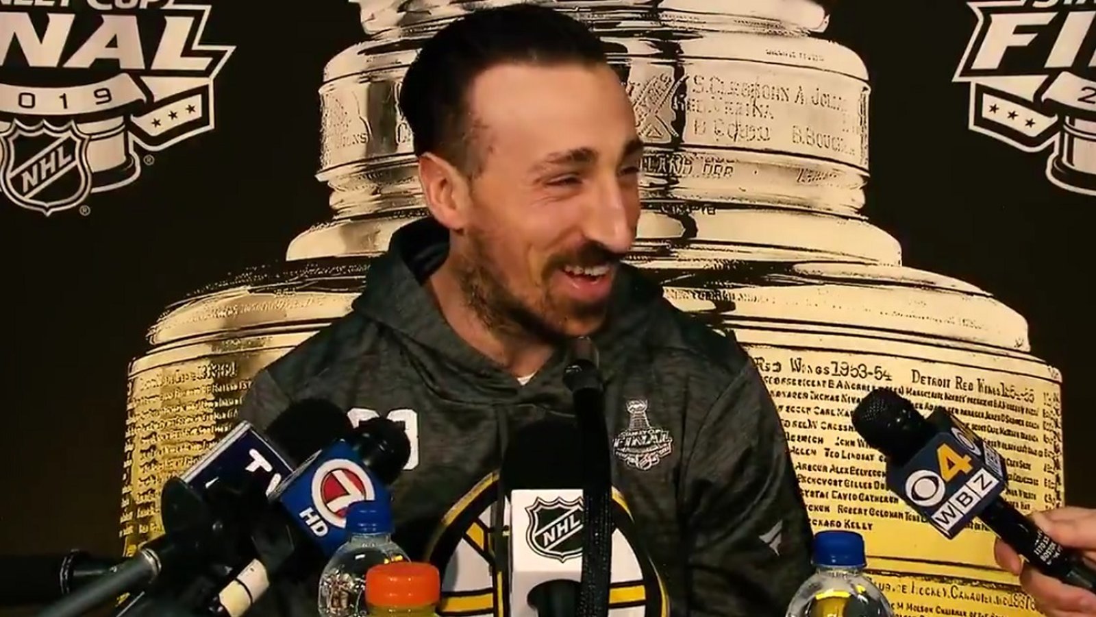 Brad Marchand mocks himself on social media after a terrible week on the ice.