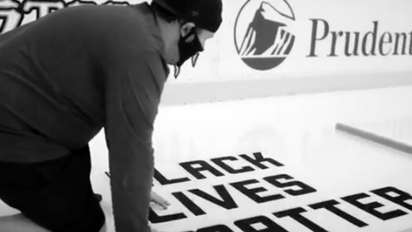 Devils install “Black Lives Matter” on their ice as part of their commitment to racial equality