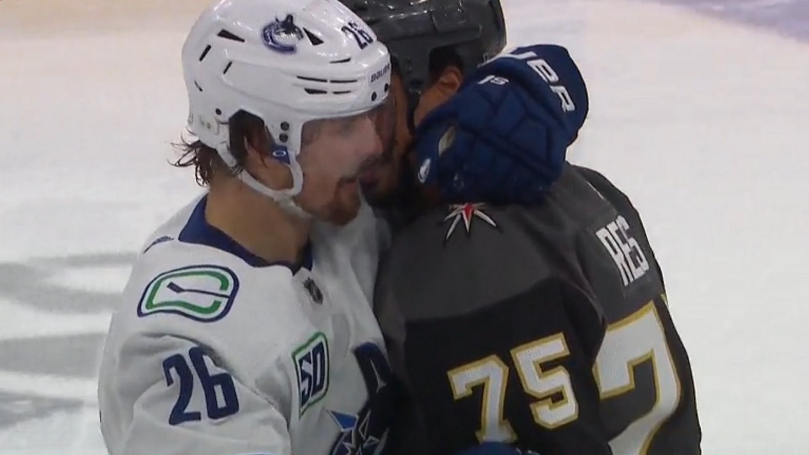 ICYMI: Antoine Roussel gets a 10 min misconduct for.... hugging?