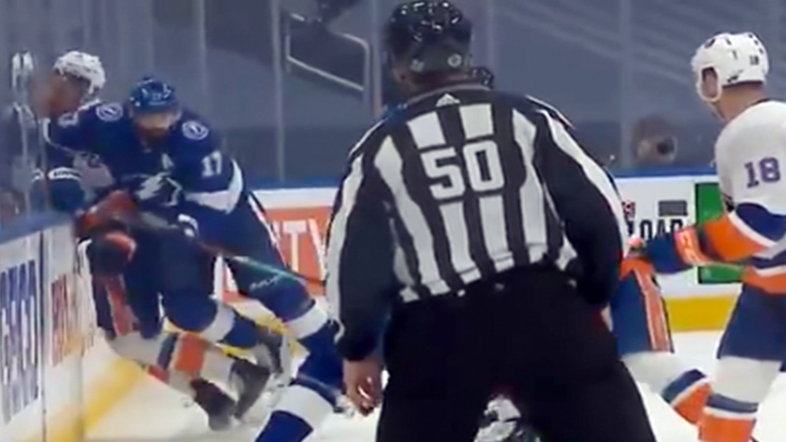 Killorn is thrown out of the game after referees review dirty hit