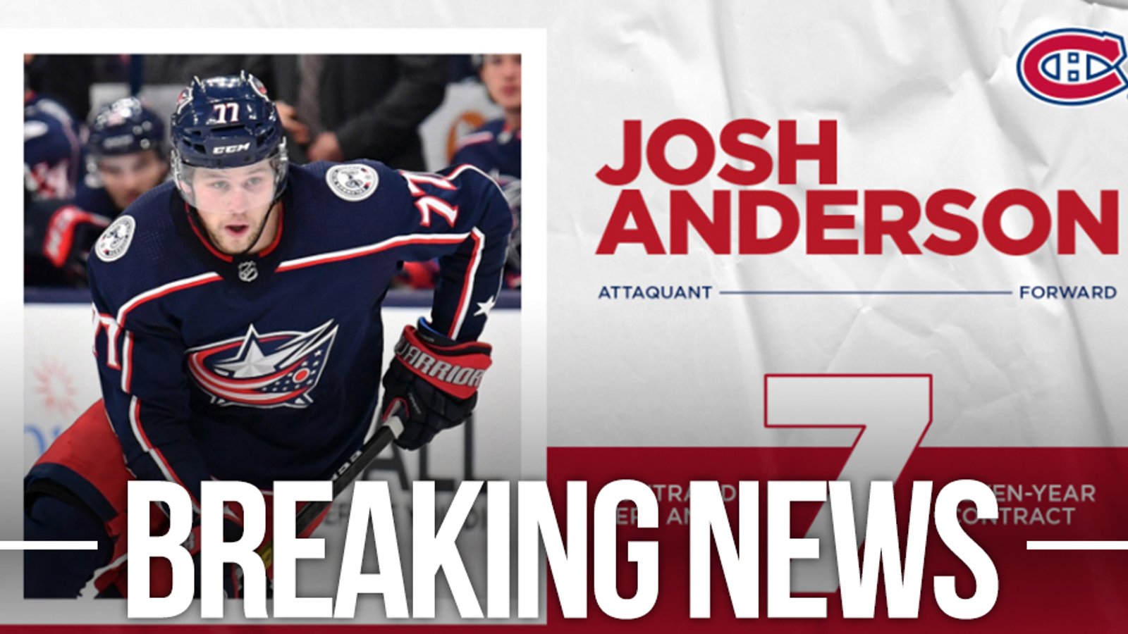 Habs sign newcomer Josh Anderson to insane new contract