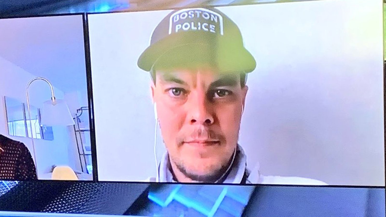 Rask causes controversy by wearing a Boston Police hat during media interview