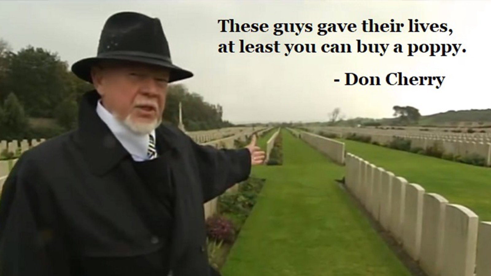 Don Cherry honours our soldiers and explains the significance of Remembrance Day 