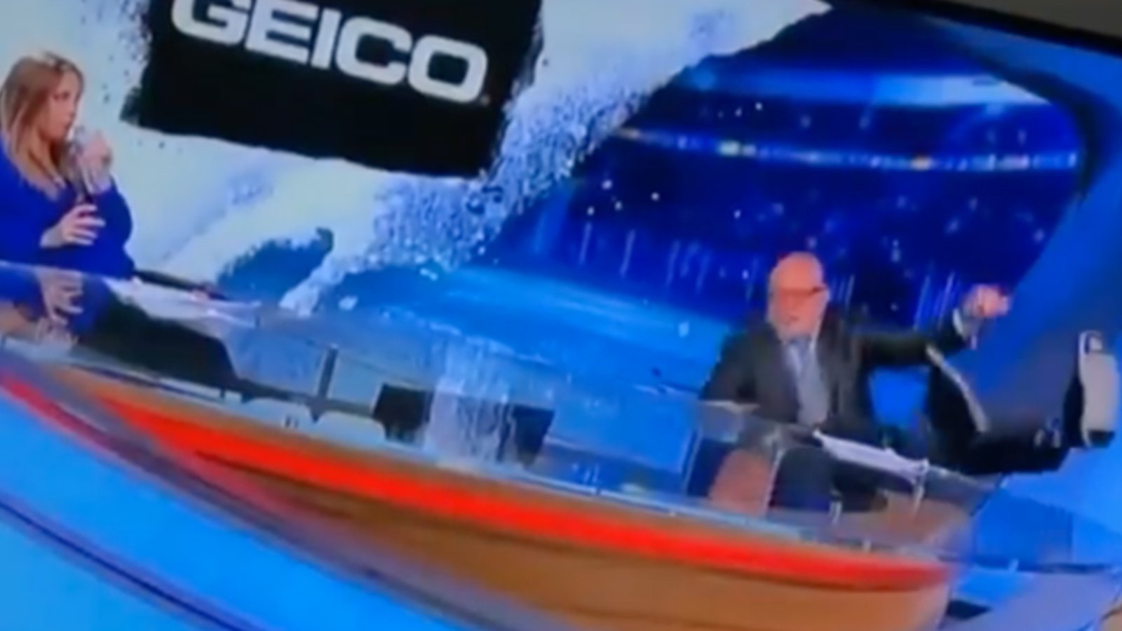 NHL analyst and Devils legend Ken Daneyko falls out of his chair on live TV