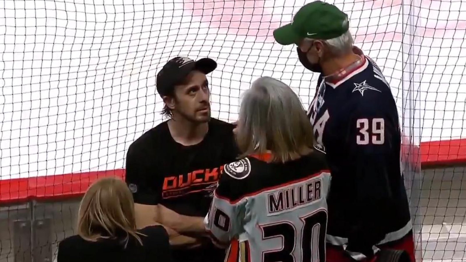 Ryan Miller overcome with emotion after his final game in the NHL.