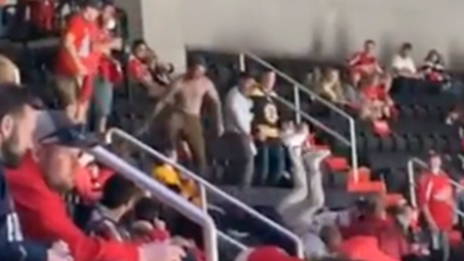 A fight breaks out in the nosebleeds in Game 2 of Capitals vs Bruins