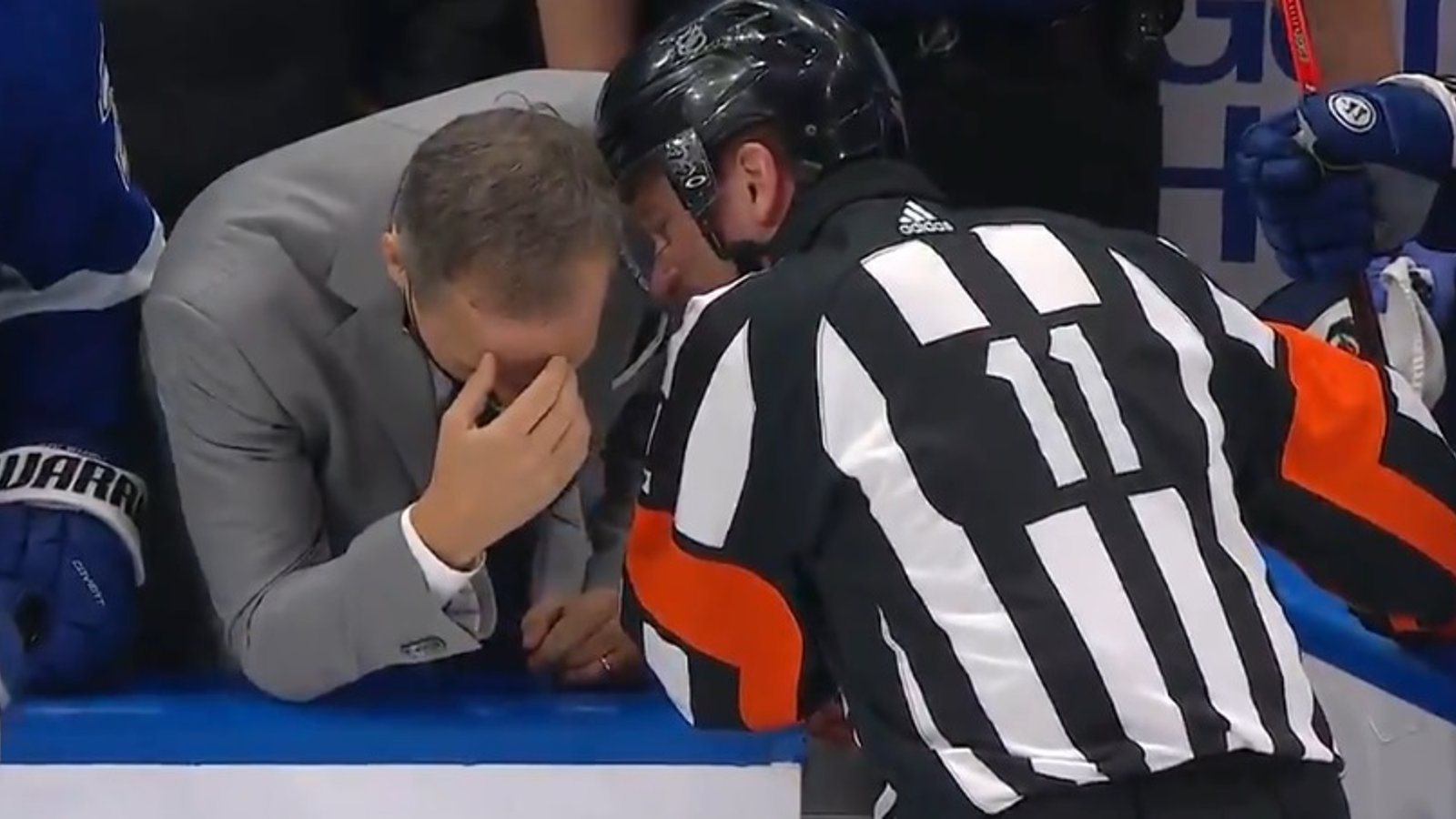 Jon Cooper loses it after NHL officials blow an obvious call in Game 4.