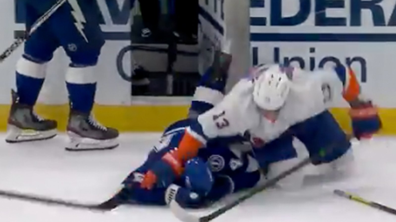 Barzal gets a 5 minute major and a game ejection for vicious crosscheck 