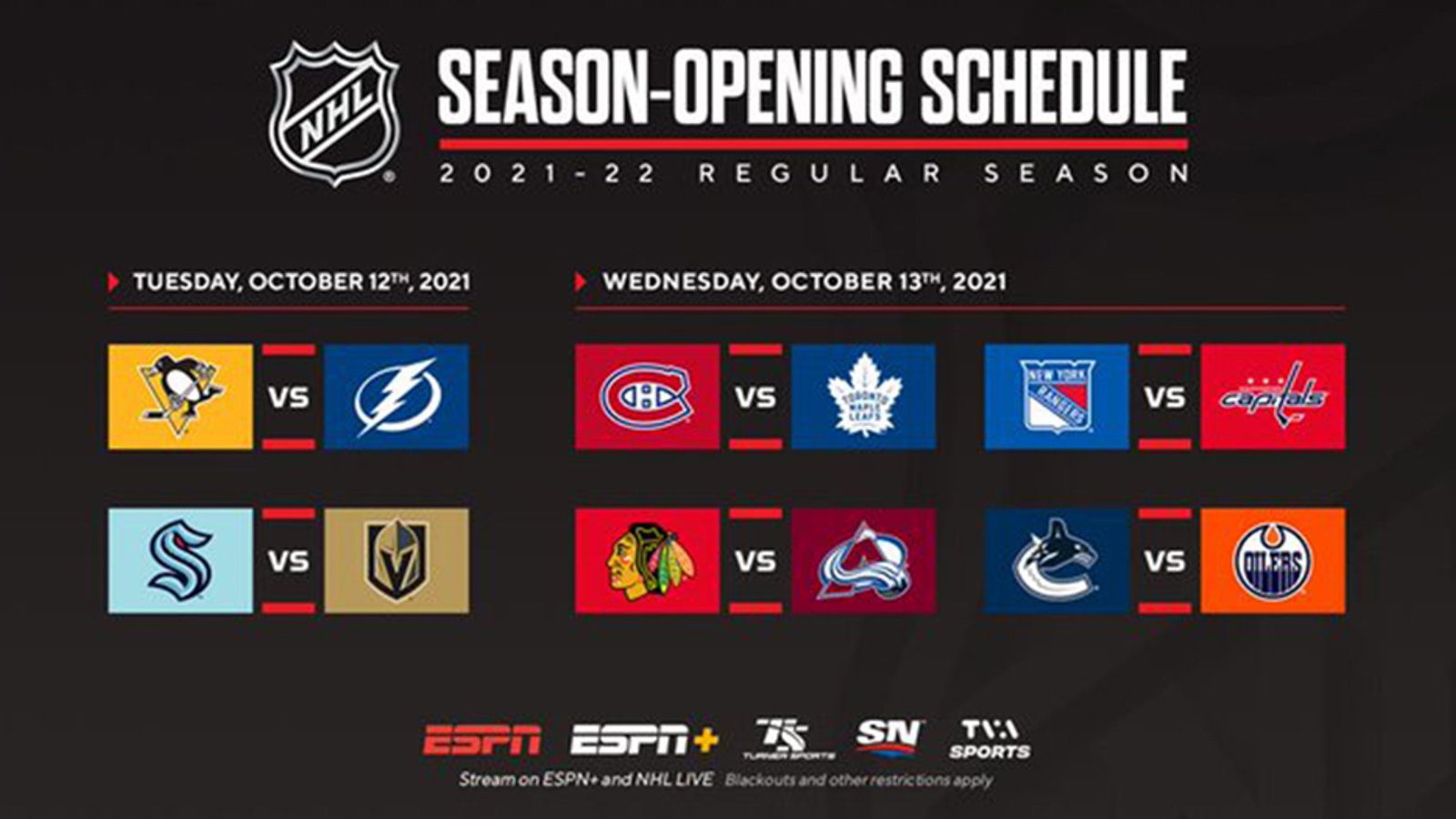 NHL releases full 2021-22 schedule