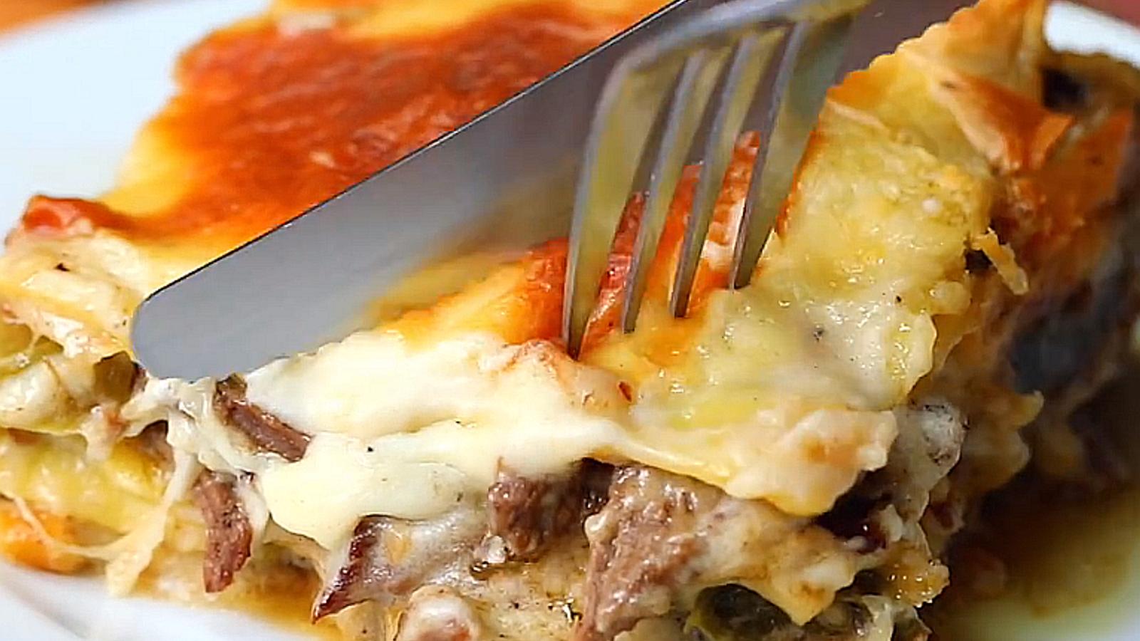 Vous aurez un coup de coeur pour cette lasagne au bifteck et au fromage