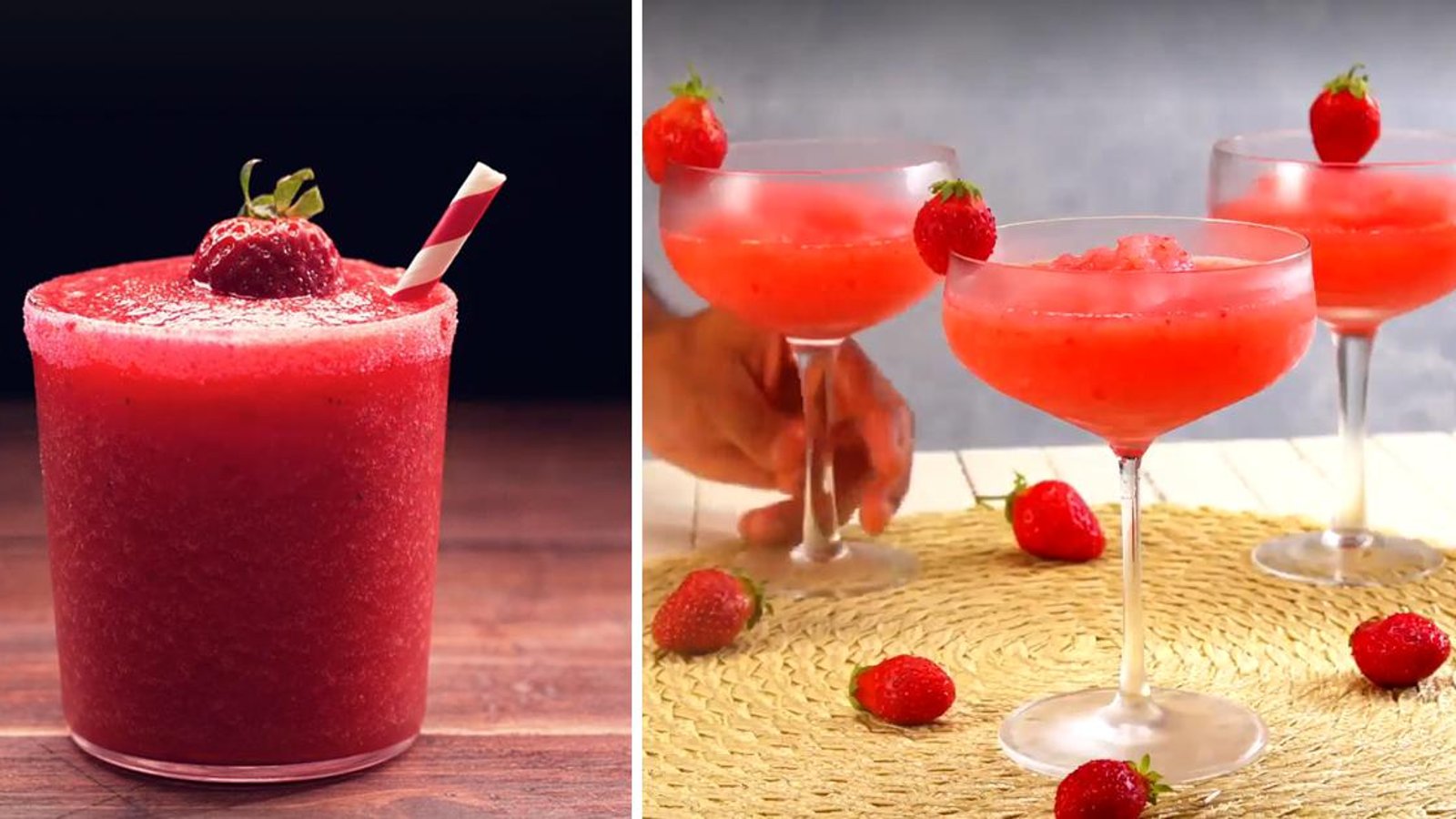2 cocktails givrés aux fraises